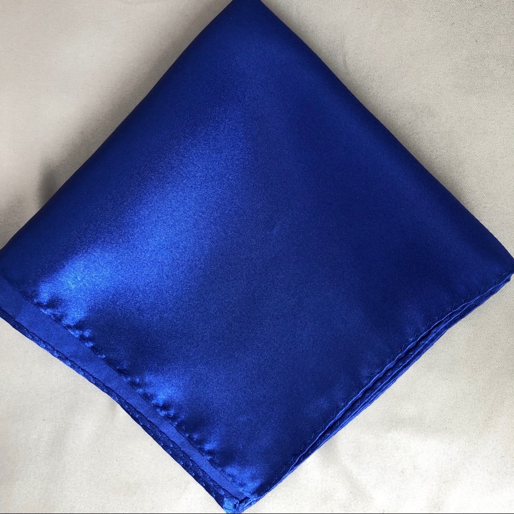 Men’s Bright Cobalt Blue Polyester Pocket Square